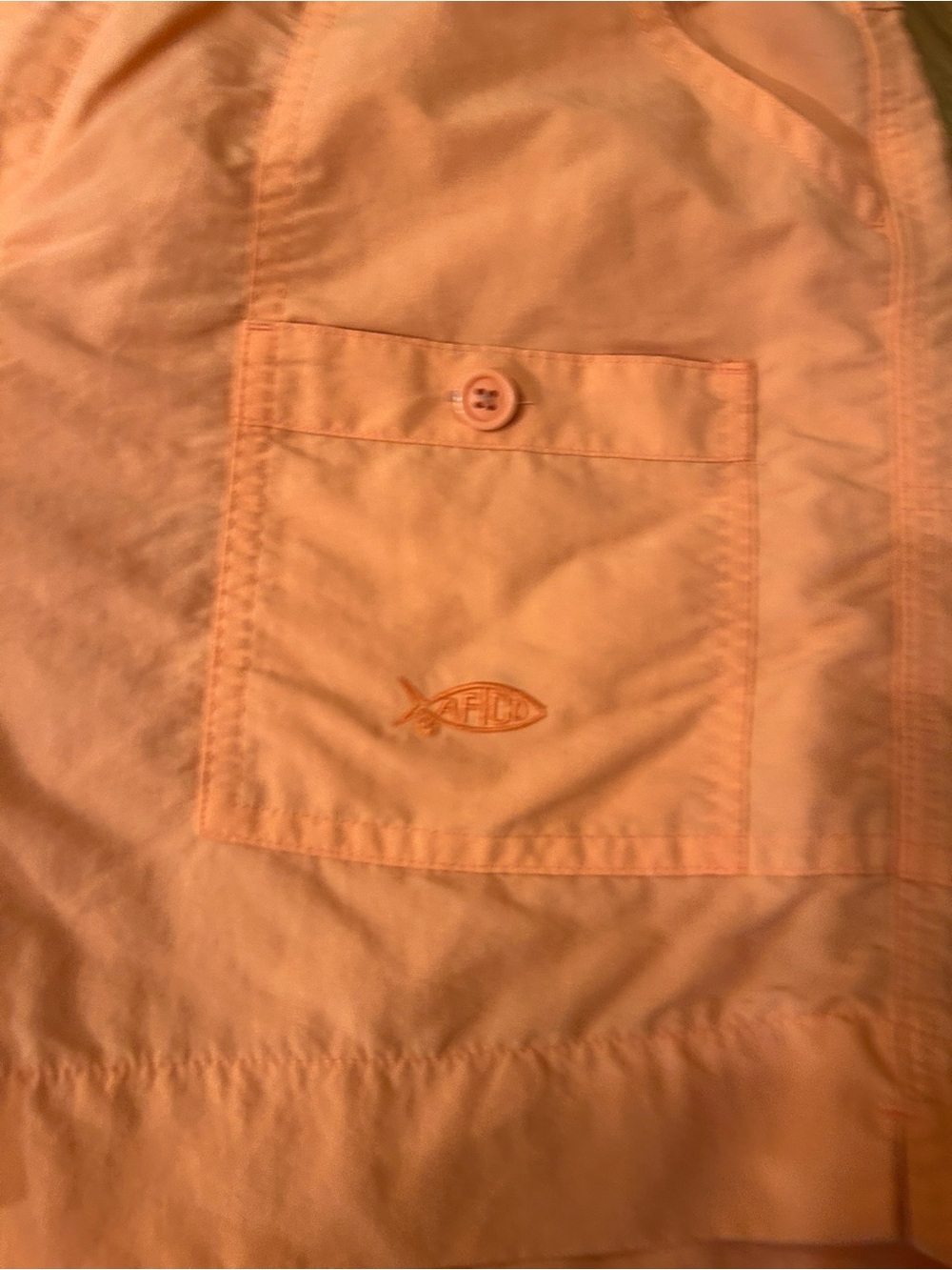 AFTCO Mens M01 Fishing Shorts Orange Size 32 Elastic Waist Utility Pockets - Picture 6 of 7